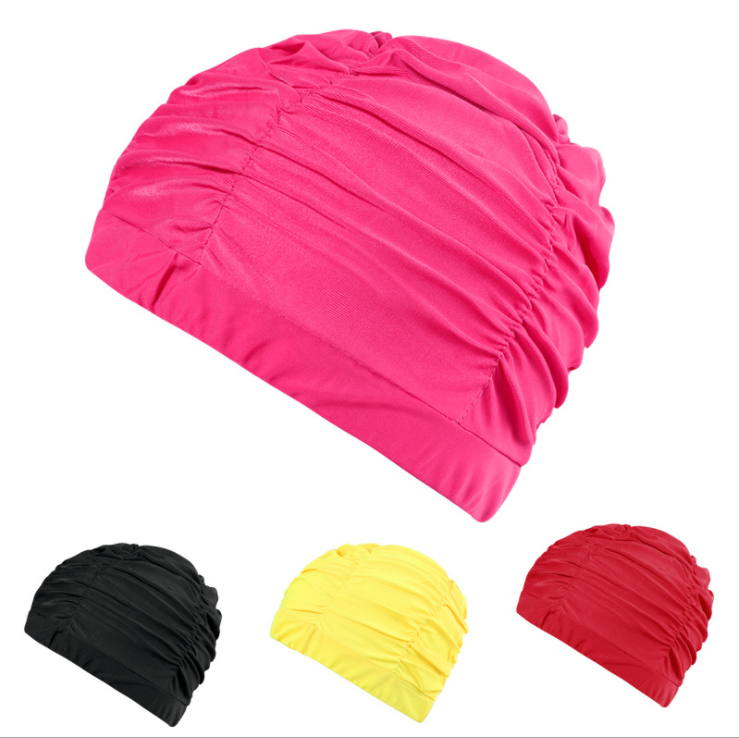 New Women Swimming Cap Girl Long Hair Bathing Swimming Caps Hat Stretch Drape Swim Pool Seaside Water Sport Elastic Nylon Turban