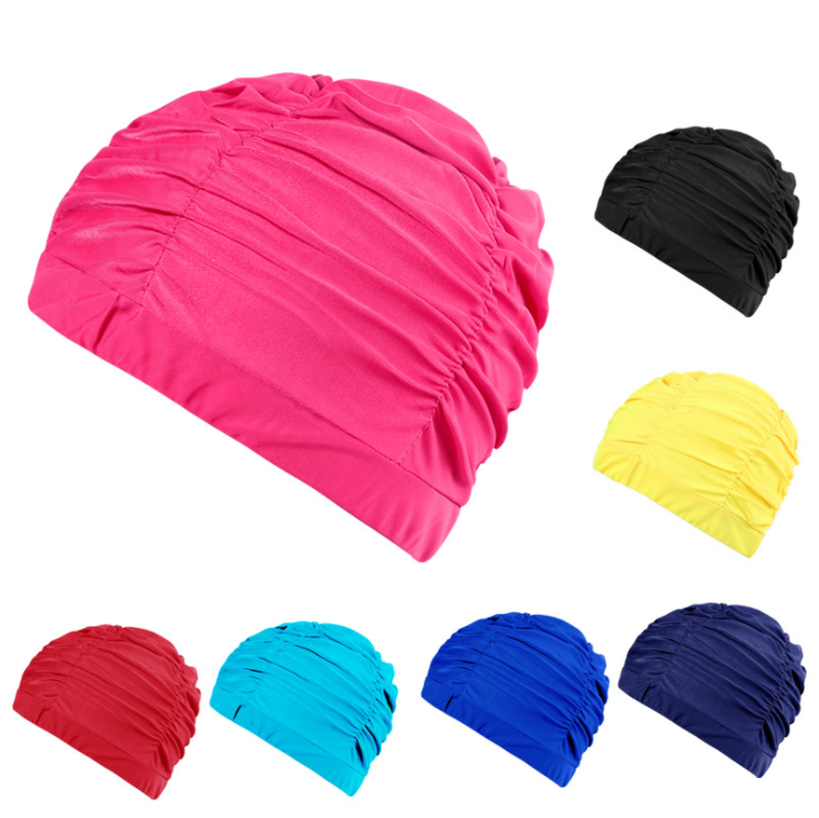 New Women Swimming Cap Girl Long Hair Bathing Swimming Caps Hat Stretch Drape Swim Pool Seaside Water Sport Elastic Nylon Turban