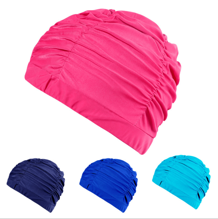 New Women Swimming Cap Girl Long Hair Bathing Swimming Caps Hat Stretch Drape Swim Pool Seaside Water Sport Elastic Nylon Turban