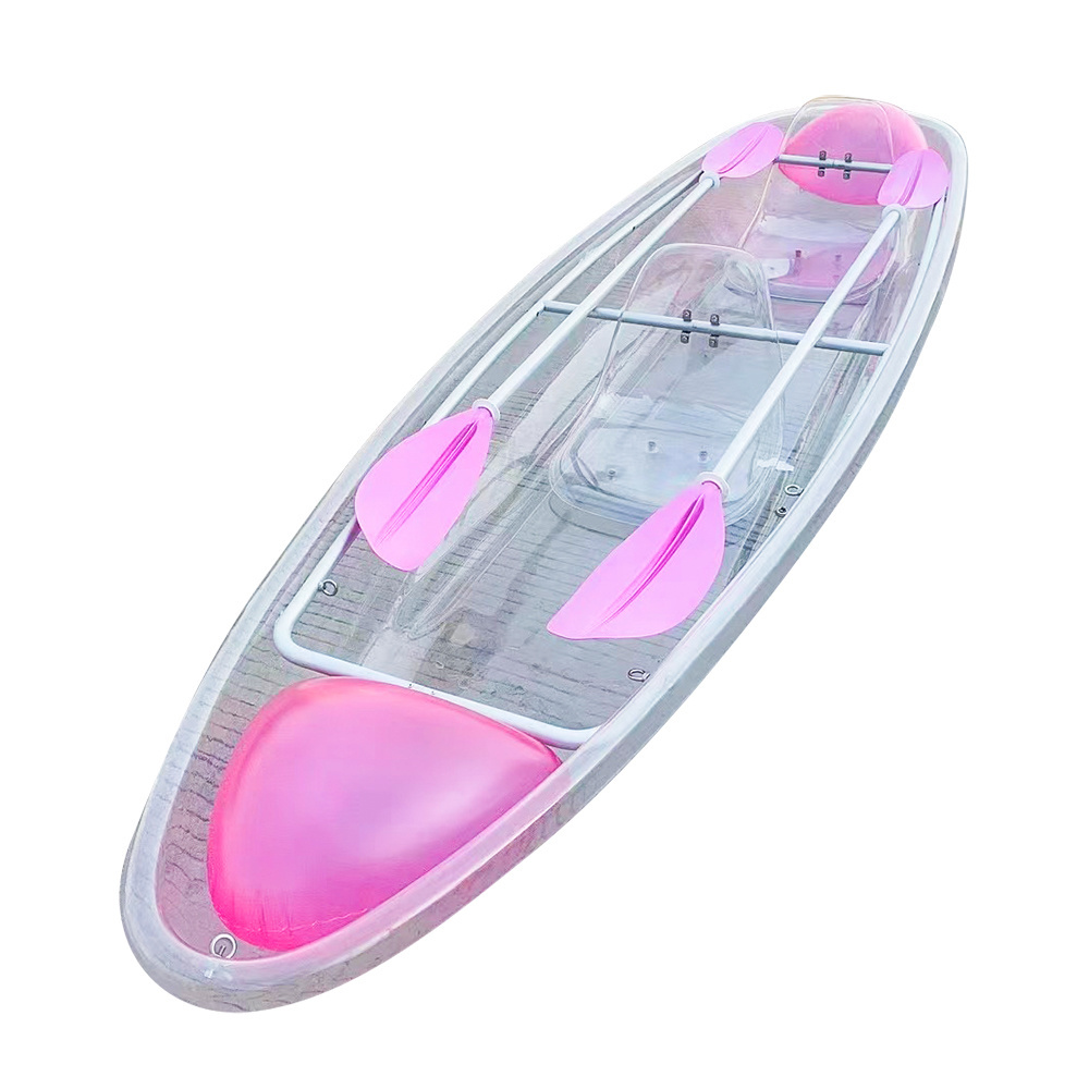 ONEMAX  crystal canoe/kayak 2 person double seat wholesale touring clears transparent Fishing kayak for sell