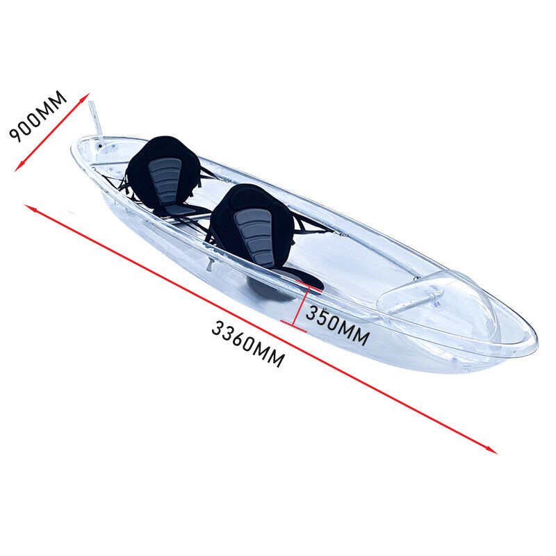 Onemax 11ft Kayak 2 Person Double Seat Fishing Kayak Transparent for Sell Wholesale,touring Clear Crystal T2 25 Ningbo HOT Wind