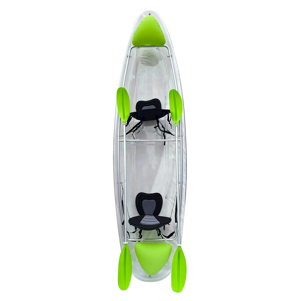 ONEMAX  crystal canoe/kayak 2 person double seat wholesale touring clears transparent Fishing kayak for sell