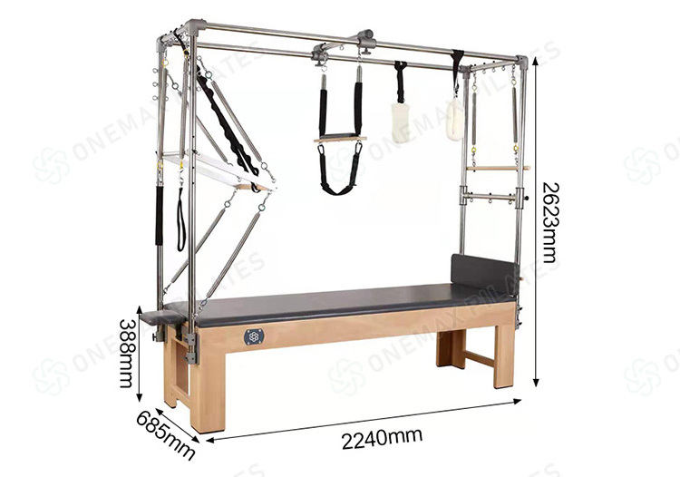 ONEMAX Australia Wooden Yoga Training Beech Wood Full Trapeze Cadillac Table Reformer Pilates Machine