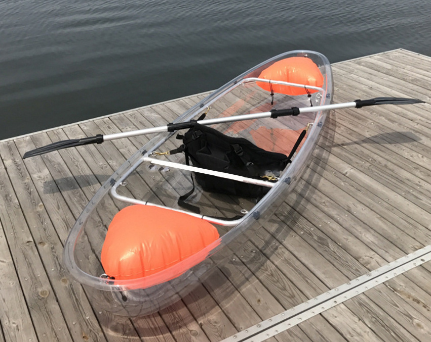 Onemax 11ft Kayak 2 Person Double Seat Fishing Kayak Transparent for Sell Wholesale,touring Clear Crystal T2 25 Ningbo HOT Wind