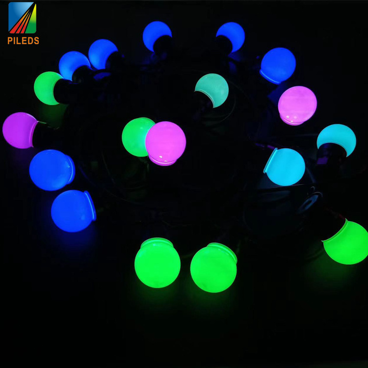 christmas festive lighting G50 Spherical lamp string lucency milky dmx rgb pixel bulb