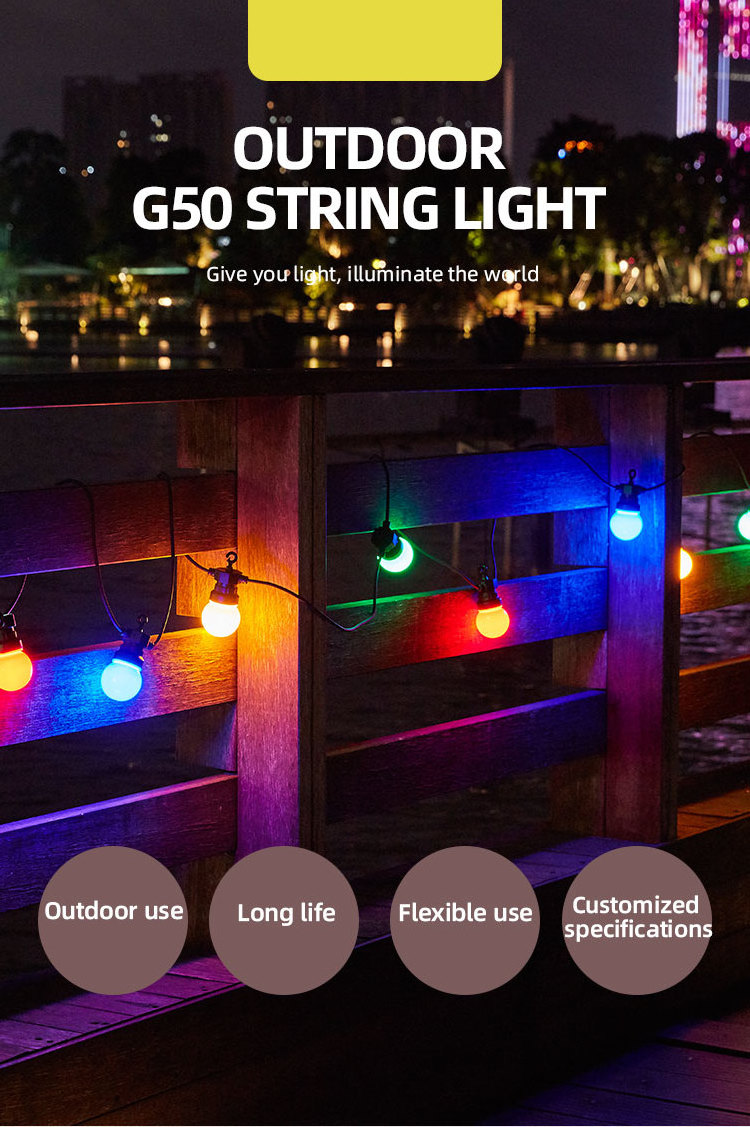 christmas festive lighting G50 Spherical lamp string lucency milky dmx rgb pixel bulb