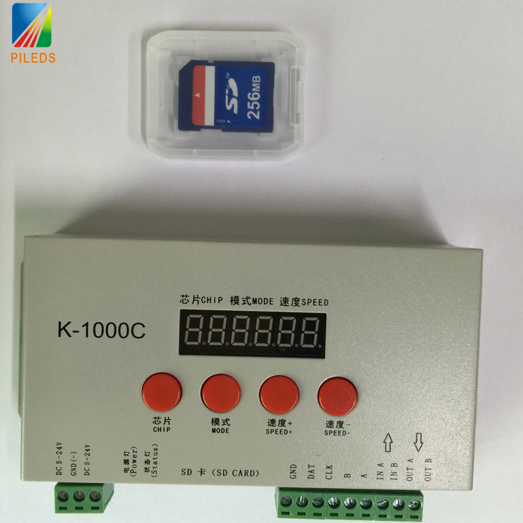 K-1000C SD card ws2801 ws2811 DMX512 RGBW rgb led strip controller programmable K-1000