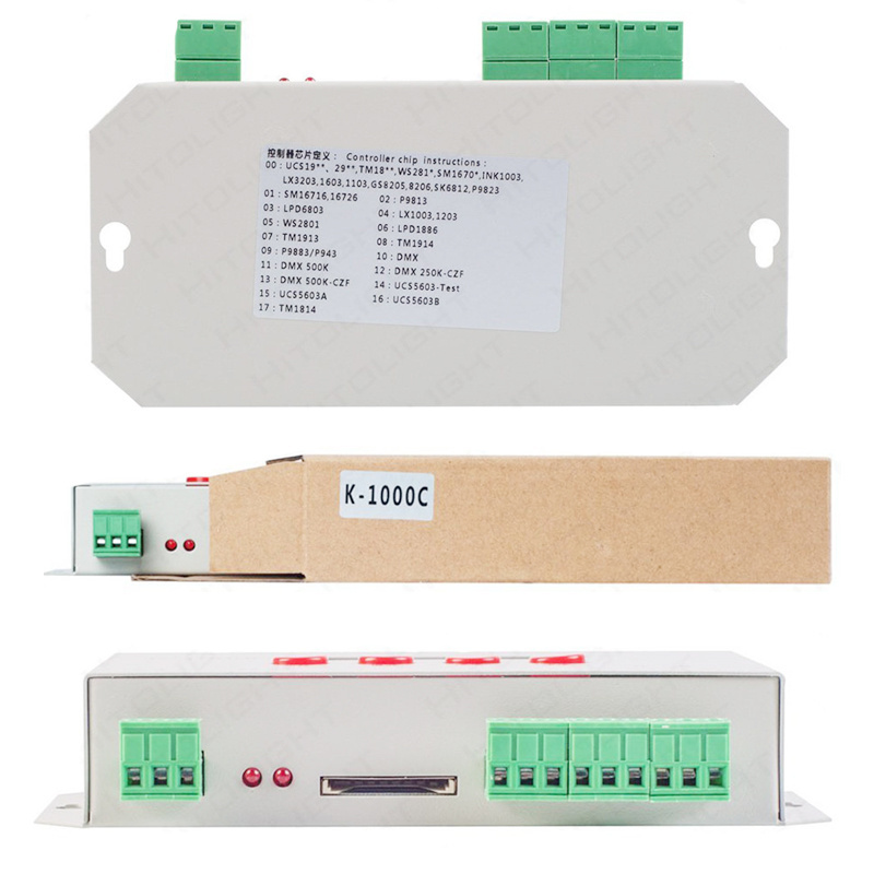 K-1000C SD card ws2801 ws2811 DMX512 RGBW rgb led strip controller programmable K-1000