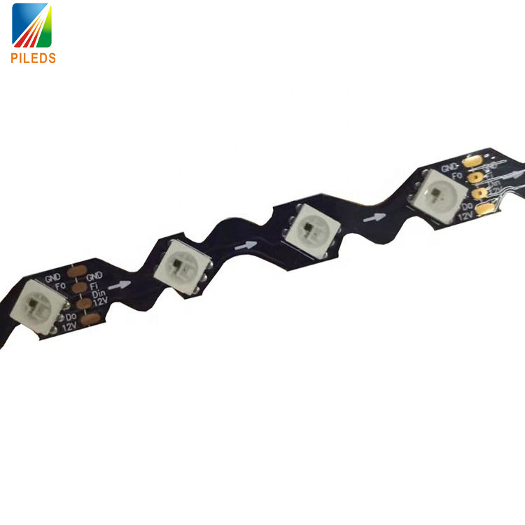 12V Full Color LED Strip Lights 30 60 LEDs/m Bendable S Shape Addressable Pixel 5050 RGB dream color strips WS2815 SK6813