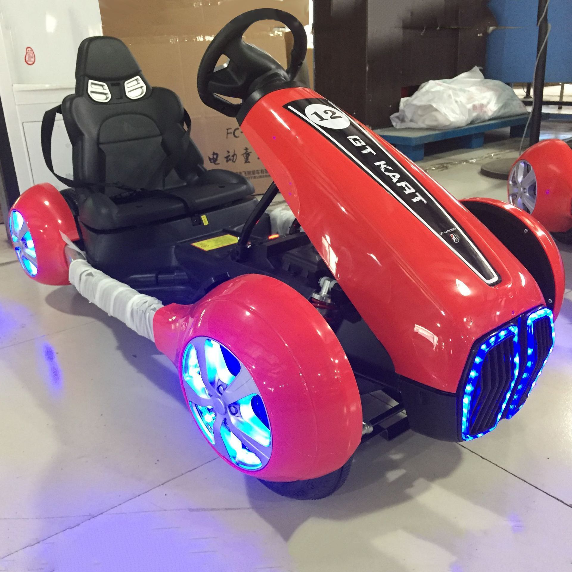 Wholesale Available Go Kart Spindle Set Red Electric Go Karts For Kids 10 And Up USB Port Electric Go Kart For Kids Ages 6-12