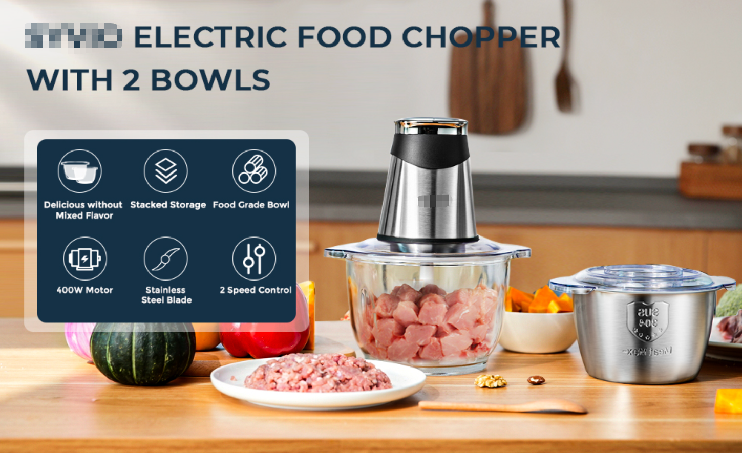 Electric meat grinders slicers 500W Food Processor 3.5L Chopping Meat Stainless Steel coffee beans grinder vegetable chopper