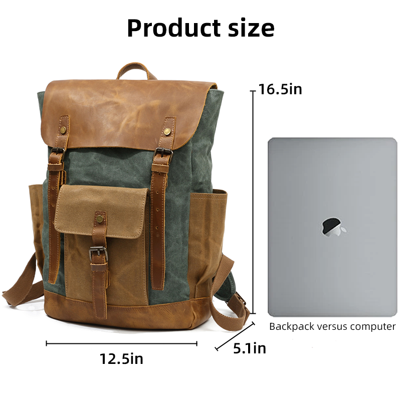 Outdoor portable canvas laptop backpack rucksack backpack female canvas backpack tote bag cotton rucksack for traveling