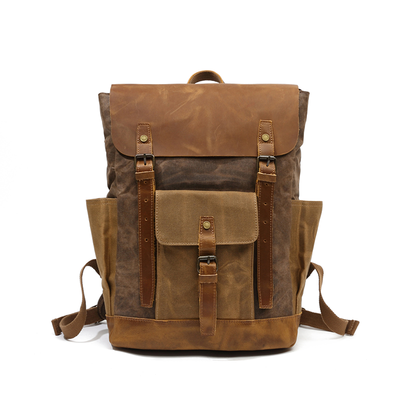 Outdoor portable canvas laptop backpack rucksack backpack female canvas backpack tote bag cotton rucksack for traveling