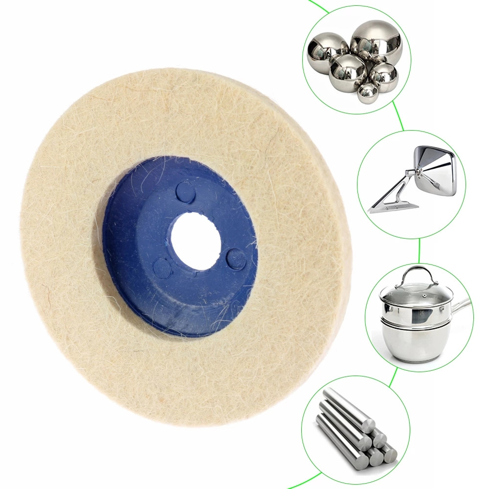 4 Inch 100mm Wool Polishing Wheel Buffing Pads Angle Grinder Wheel Felt Polishing Disc for Metal Marble Glass Ceramics