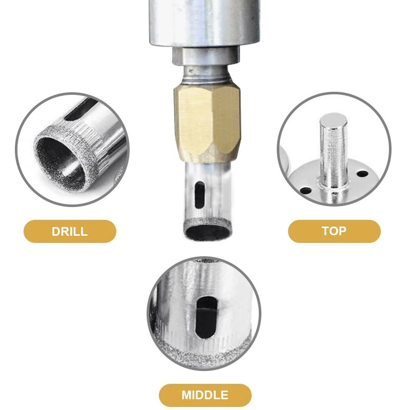 10pcs Diamond Coated Drill Bits Set Hole Saw Kit 6mm-30mm Tile Marble Glass Ceramic Drilling Bits