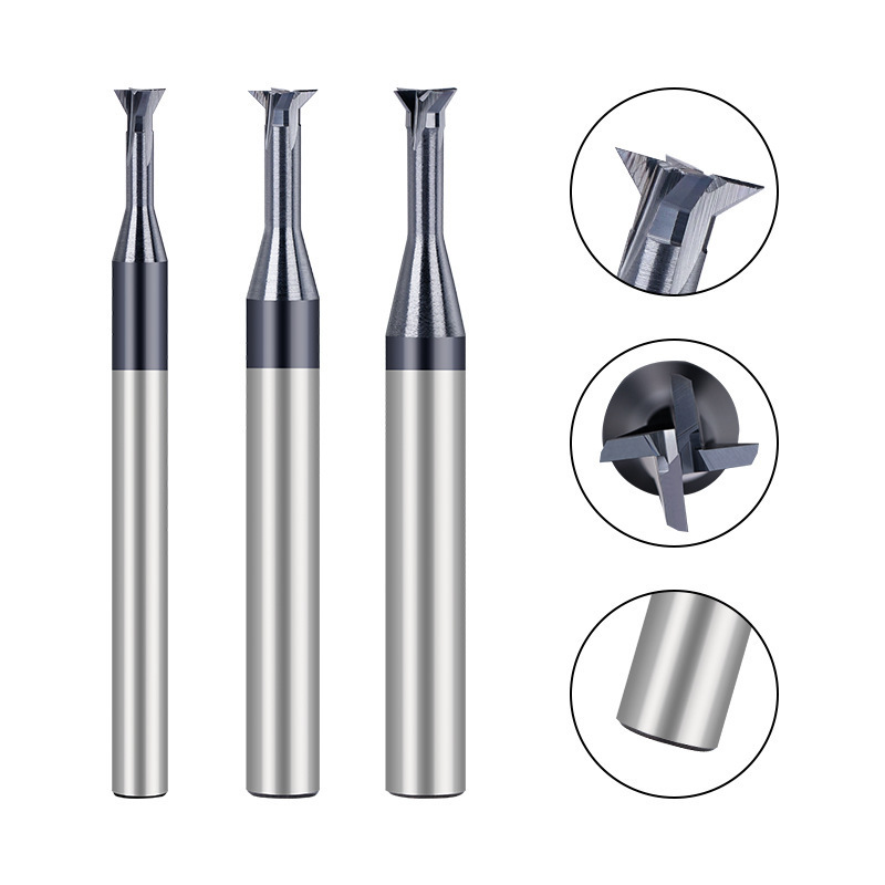 Tungsten Carbide Dovetail Milling Cutter Aluminum End Mill CNC 45 60 Degree Steel Router Bits