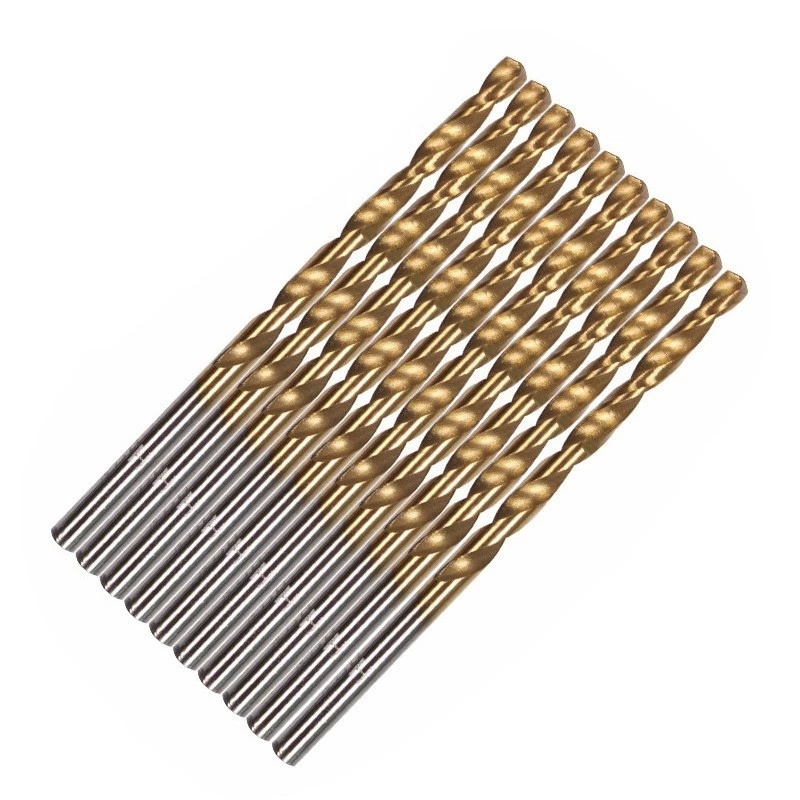 50pcs Titanium Coated Drill Bit High Speed Steel Straight Shank Twist Drill Bit Set 1 / 1.5 / 2 / 2.5 / 3mm