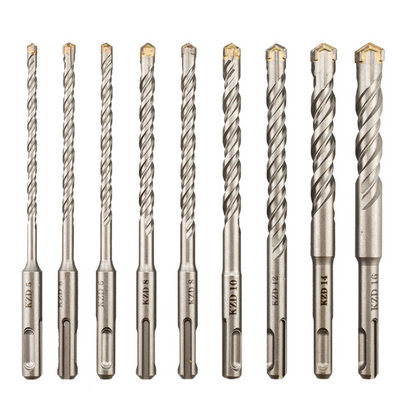 9pcs 5mm-16mm Drill Bit Cross Tips 4 Cutters 160mm Wall Brick Block Masonry Drilling Bits