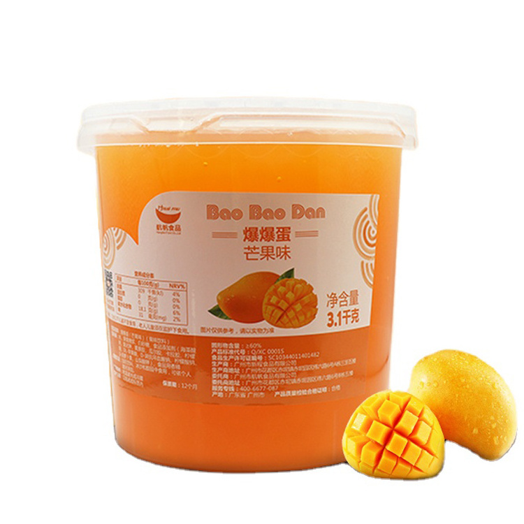 Wholesale Most Popular Good Taste bursting Boba Mango Bubble Tea Popping Boba Pearls Ingredients