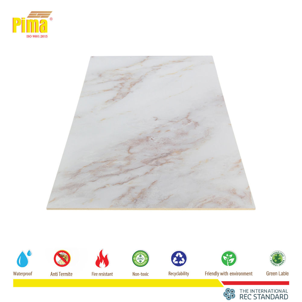 Pima Customizable Modern Design Faux Marble PVC Panels & Cladding Total Project Solution for Apartments