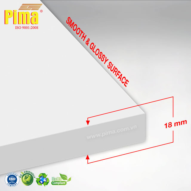 PVC foam board 18mm thickness white plastic (Pima)