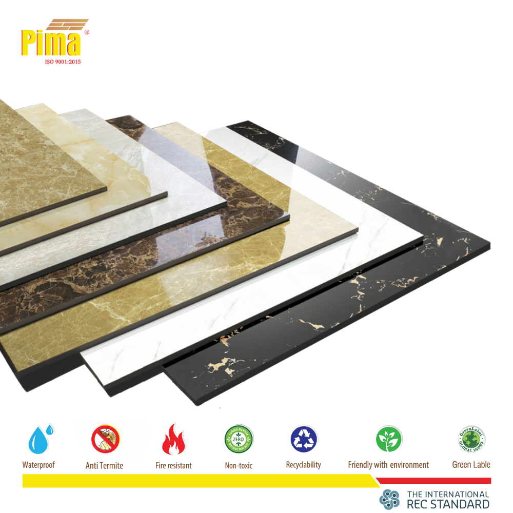 Pima Customizable Modern Design Faux Marble PVC Panels & Cladding Total Project Solution for Apartments