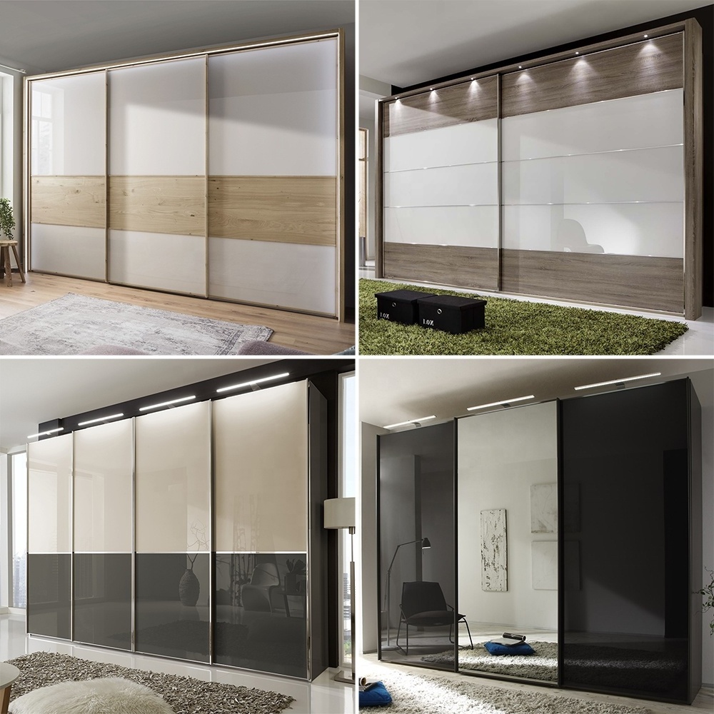 PINAI white customized bedroom modern sliding door wardrobe