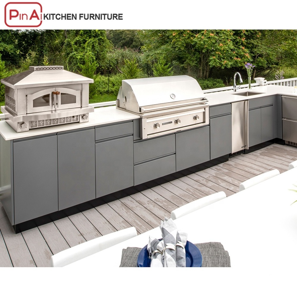 PINAI bbq metal aluminum stainless steel outdoor kitchen cabinets