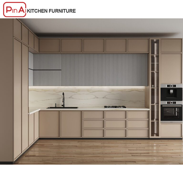 PINAI modular furniture portable solid wood kitchen cabinets and home apartment furniture with hardware