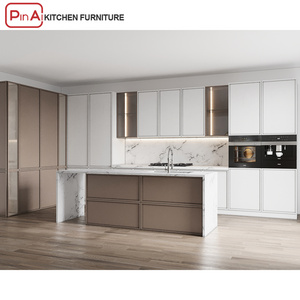 PINAI modern designs style farmhouse design mdf kitchen furniture organizer custom kitchen cabinets