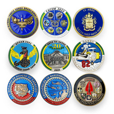 Manufacturer Custom Metal Souvenir Coin Die Casting Enamel Blank 3D Soft Hard Enamel Challenge Coin