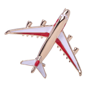 Free Sample Metal Custom 3D Gold Aircraft Pin Badge Aeroplane Fighter Plane Wing Pin Metal Airplane Lapel Pin