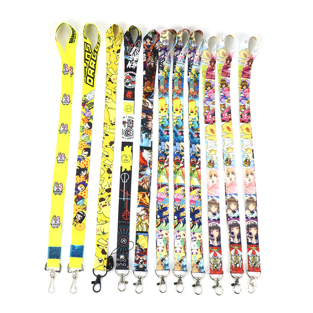 Retractable Badge Breakaway Double Plastic Snap Hook Id Card Holder Plain Rope Lanyards