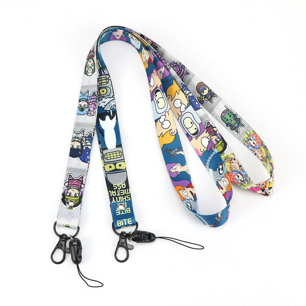 Retractable Badge Breakaway Double Plastic Snap Hook Id Card Holder Plain Rope Lanyards