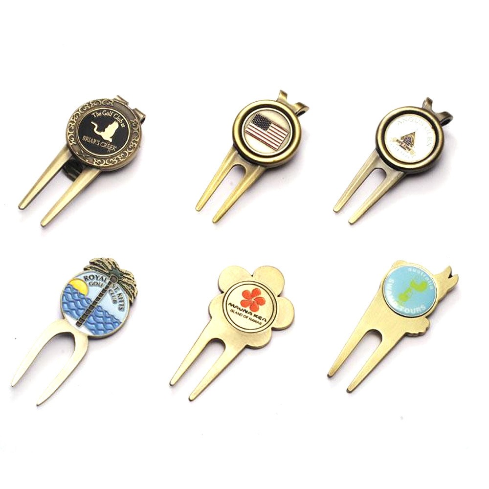 Customized Modern Stainless Steel Golf Ball Marker Divot Repair Tool Bulk Wholesale Spot Golf Accessory