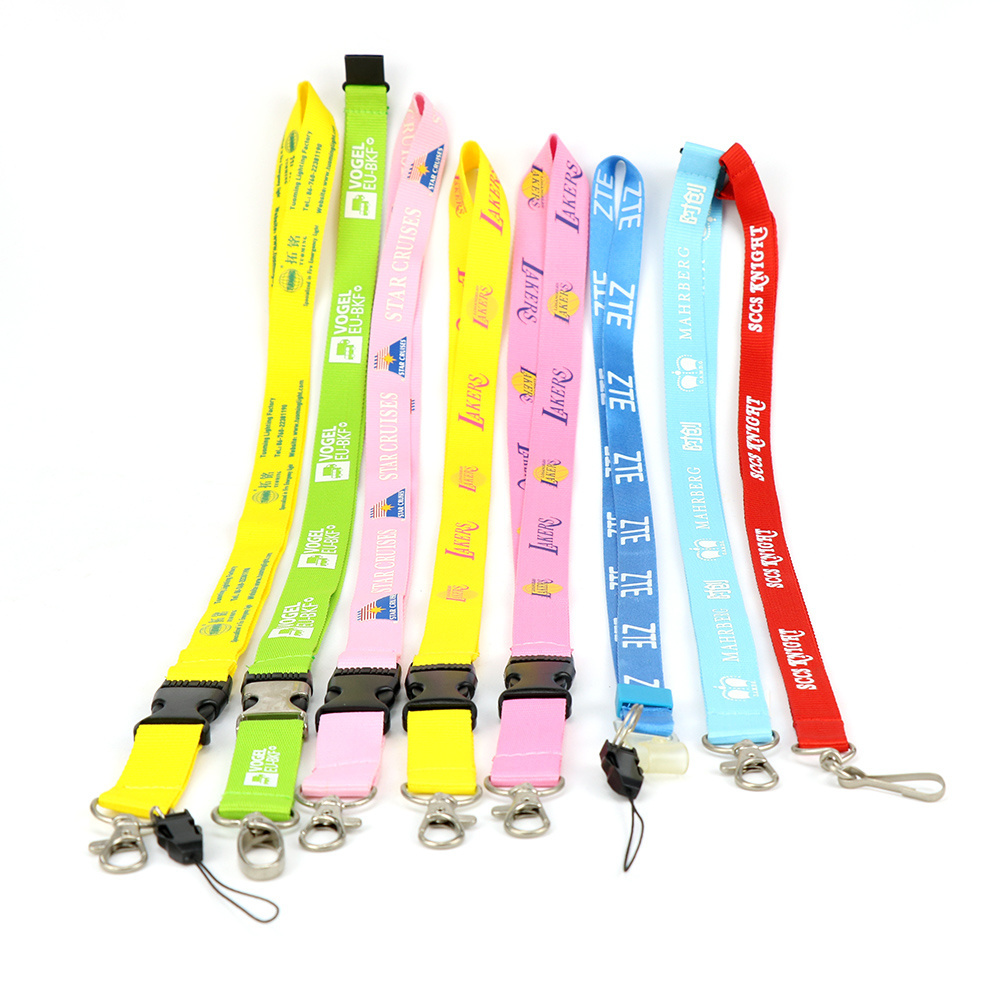 Retractable Badge Breakaway Double Plastic Snap Hook Id Card Holder Plain Rope Lanyards