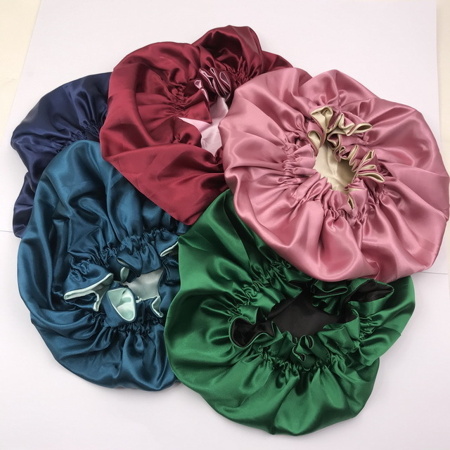 Custom Double Layer Satin Hair Designers Bonnets