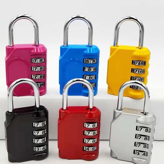 100pcs Custom Logo Wholesale Keyless Gym Sport Locker Safety Pad Lock Resettable 4 Digit Combination Password Padlock