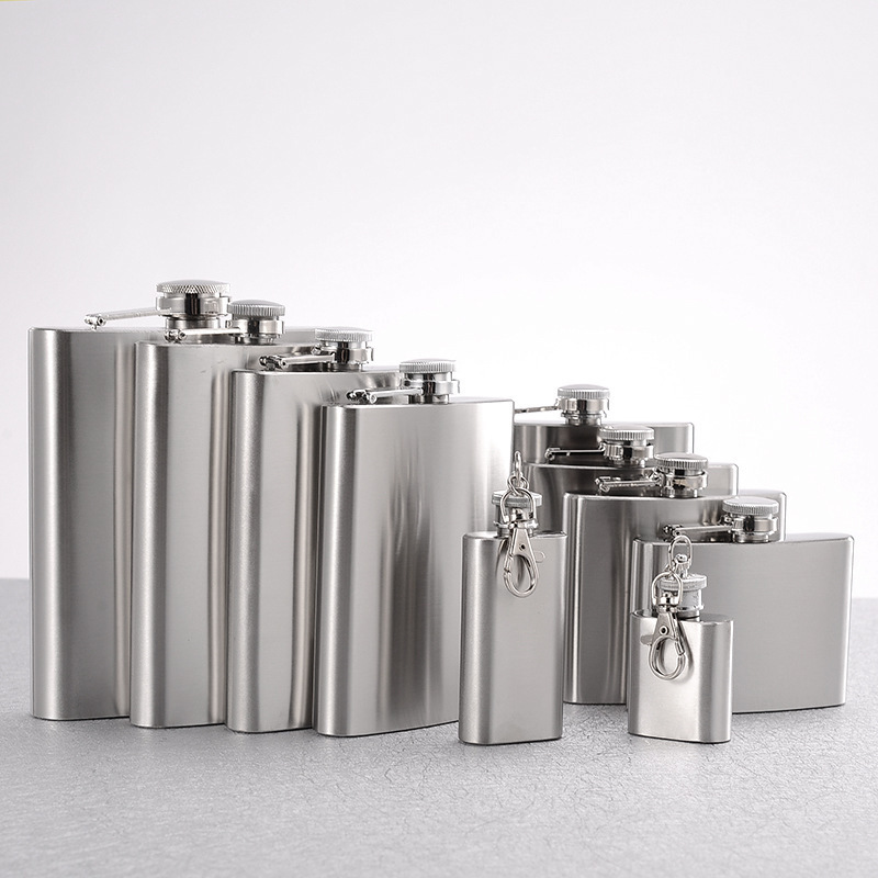 100pcs Custom Logo Different Capacity Male Alcohol Whisky Wine Pot Bottle Pocket Portable Stainless Steel Hip Flask