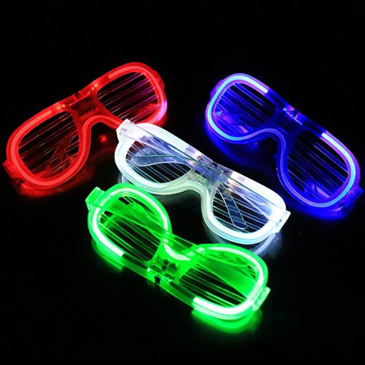 Glow in Dark Party Supplies Halloween Light Up Glasses Shutter Shades LED Sunglasses 10 Colors Light Up Glasses for Kids Adult