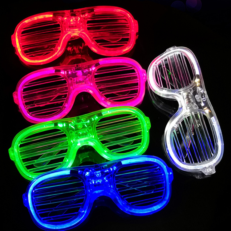 Glow in Dark Party Supplies Halloween Light Up Glasses Shutter Shades LED Sunglasses 10 Colors Light Up Glasses for Kids Adult