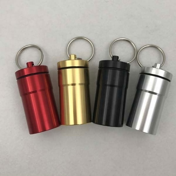 Metal Keychain Stainless Steel Coffee Tea Canister with Keyring