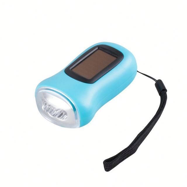 Solar Hand Crank Flashlight With Keychain