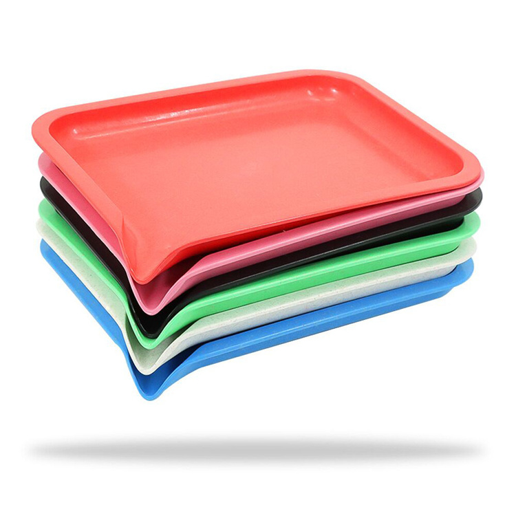 Hot Selling Rectangle New Recycled Plastic PLA Smoke Herb Tobacco Tray BIO Rolling ECO Friendly Biodegradable Roll Tray