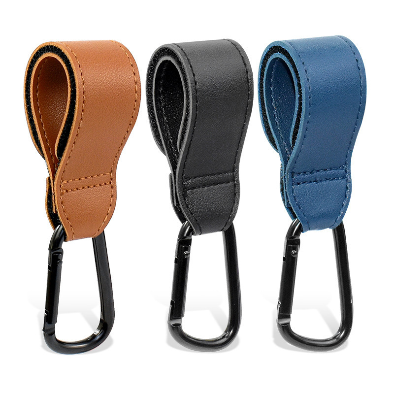 Premium Baby Stroller Hook Leather Stroller Clip Hanger Bag Hooks for Hanging Shopping Bag