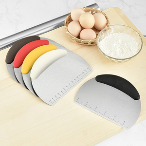 Baking Accessories Stainless Steel Pastry Cutter Dough Scraper Pizza Cutter Spatula Chopper