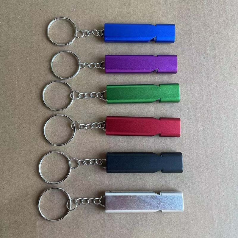 Pinbo Custom Logo Best Seller Wholesale Safety Whistle Outdoor Metal Emergency Survival Whistles With Keychain