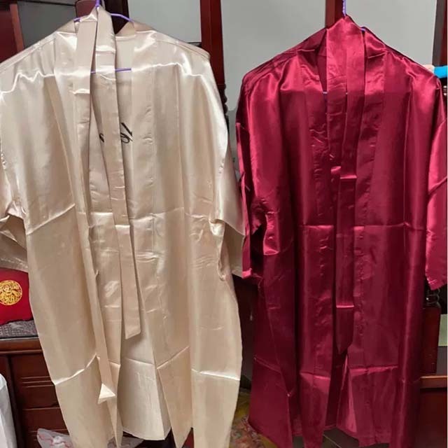 Loq moq Custom Personalized Embroidery robe Wedding Bridesmaid Satin Bridal Robe