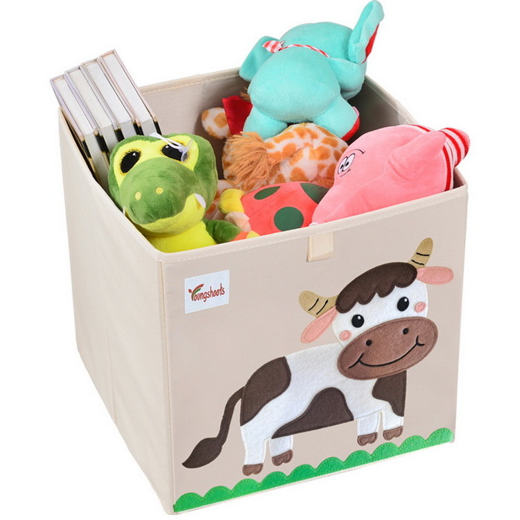 Eco Friendly Fabric Foldable Storage Cubes Toy Storage Box Organizer for Kids Toy Chest