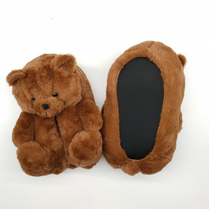 2022 Winter Indoor Anti-slip Lovely Animals Plush Teddy Bear Slippers